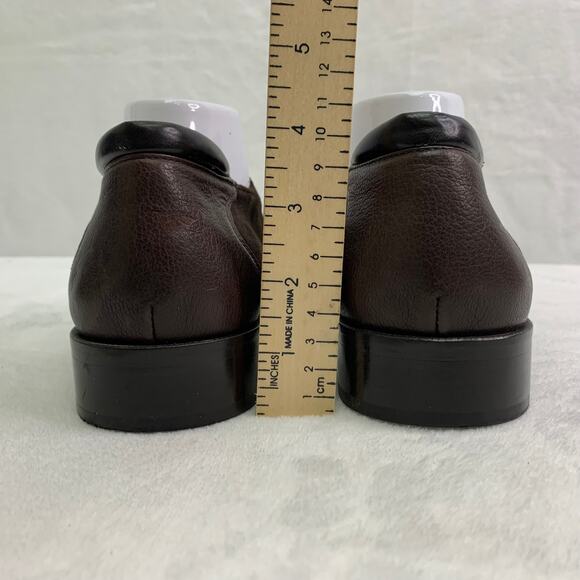 Donald J Pliner Rex 120 Mens 8.5M Nappa Leather Suede Dark Brown Italy Loafers main image 9